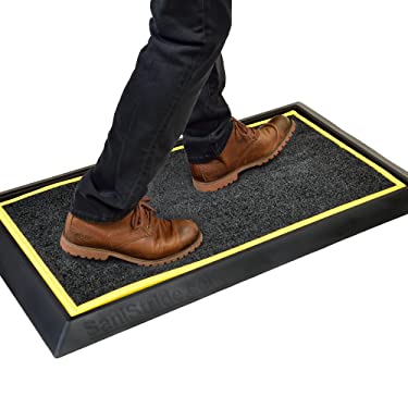 SaniStride Stride 1" deep shoe sanitizer mat is antimicrobial when customer adds disinfectant to the boot bath mat system, Boot dip mat, shoe sanitizing mat, mat with disinfectant, antimicrobial mat, kill germs on shoes, Sanistride, Stride mat, sanitizer mat, industrial disinfecting mat, sanitizing doormat, shoe disinfectant mat, shoe sanitizing mat, boot disinfectant mat, sanitizer mat, sanitizing mat, disinfectant door mat