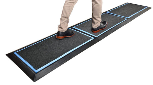 SaniStride Stride 3 piece Long Runner sanitizer boot dip mat system disinfects boot bottoms when sanitizer is added