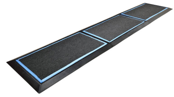 SaniStride Stride 3 piece Long Runner disinfecting boot bath mat system sanitizes shoe bottoms when sanitizer is added