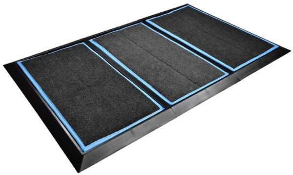 SaniStride Stride 3 piece Wide Runner boot disinfecting mat system sanitizes footwear bottoms once sanitizer is added