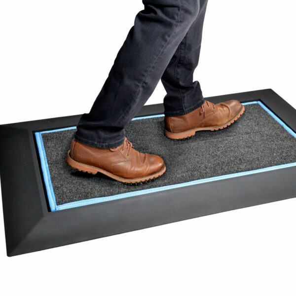 Antimicrobial shoe mat, once customer adds sanitizer, kills germs on shoes, Boot dip mat, shoe sanitizing mat, mat with disinfectant, antimicrobial mat, kill germs on shoes, Sanistride, Stride mat, sanitizer mat, industrial disinfecting mat, sanitizing doormat, shoe disinfectant mat, shoe sanitizing mat, boot disinfectant mat, sanitizer mat, sanitizing mat, disinfectant door mat